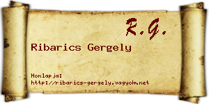 Ribarics Gergely névjegykártya